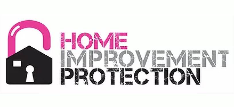 Logo design for home improvement protection with a prominent placement in the main footer section.